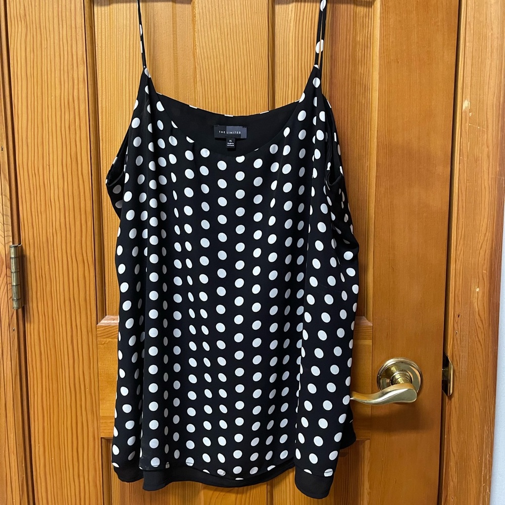 The Limited Black/White Tank Polka Dot